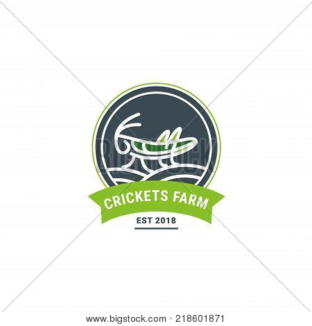 Vector grasshopper logo. Brand logo in the shape of a grasshopper