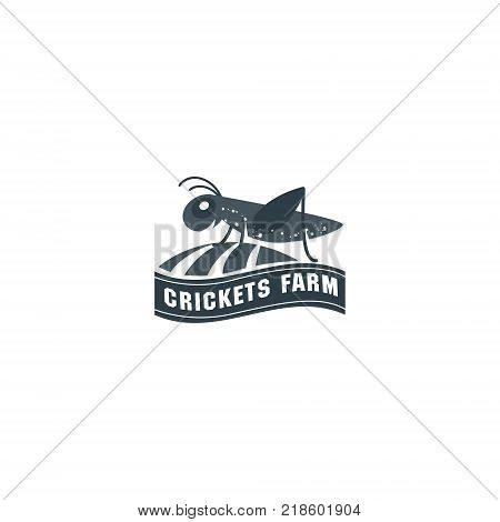 Vector grasshopper logo. Brand logo in the shape of a grasshopper