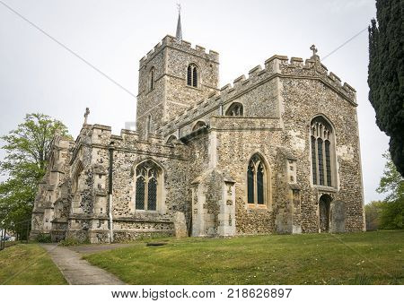St Mary's Church in the village of Fowlmere Cambridgeshire England UK