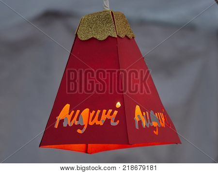 a Christmas colorful hanging lamp for holidays