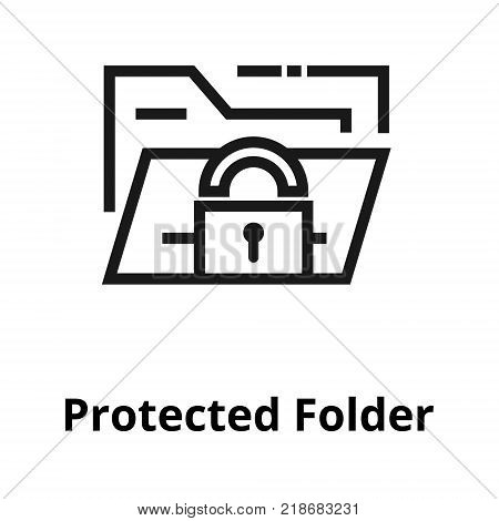 cripted folder thin line icon. Icon for ui and web