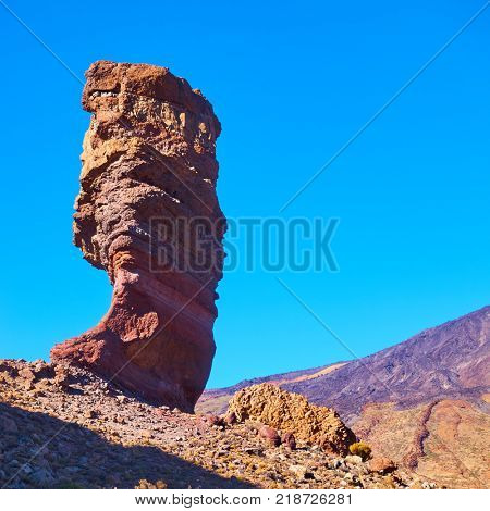 The Roque Cinchado near El Teide - symbol of Tenerife island, The Canaries      