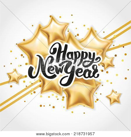 Gold Star Happy New Vector Photo Free Trial Bigstock