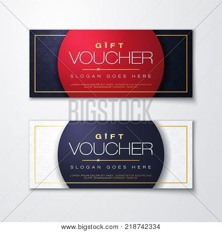 Vector illustration, gift voucher template with clean and modern premium pattern