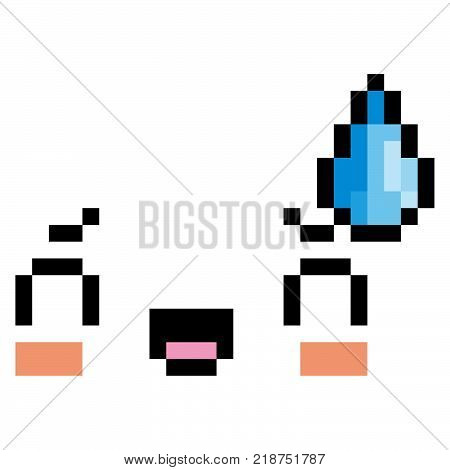 Vector Worried Face Isolated On White Background