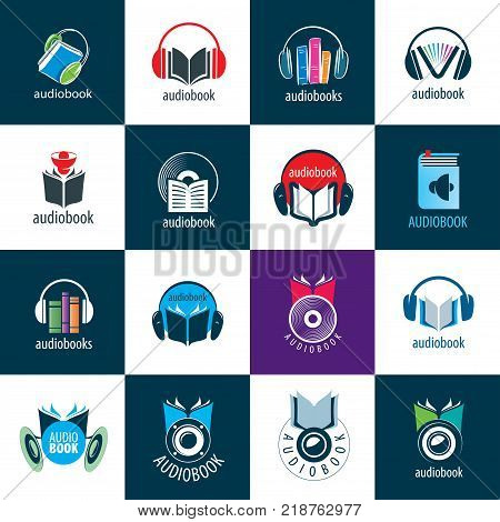 Abstract pattern audiobooks logo. Illustration vector icon