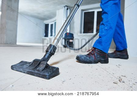 cleaning service. dust removal with vacuum cleaner