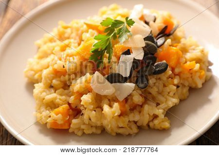 italian risotto with pumpin and parmesan