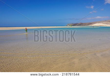 Jandia beach Risco el Paso Fuerteventura at Canary Islands of Spain .