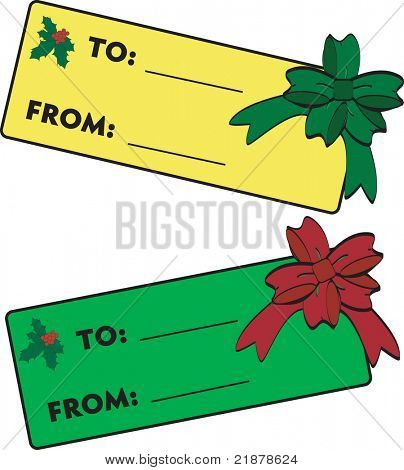 vector christmas gift tags