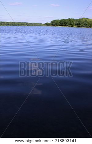 View of Pierce Lake at Rock Cut State Park in northern Illinois
