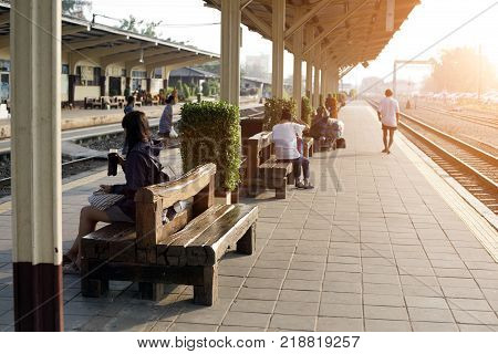 Morning Beam Light At Train Station