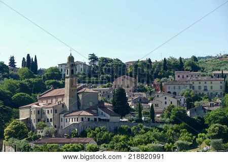 View of the village of Arqua Petrarca Padua Italy