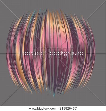 Abstract composition of round shape. Background of different wavy gradient lines. Vector illustration
