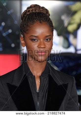 LOS ANGELES - DEC 09:  Leticia Wright arrives for the 'Star Wars: The Last Jedi' World Premiere on December 09, 2017 in Los Angeles, CA                