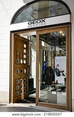 Milan, Italy - September 24, 2017:  Geox Store In Milan