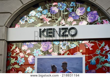 Milan, Italy - September 24, 2017:  Kenzo Store In Milan. Fashion Week Kenzo Shopping