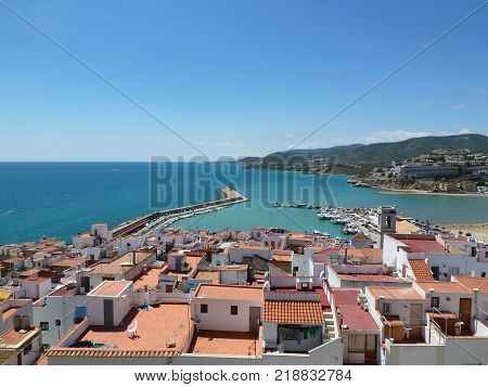 View on Peniscola town in Valencia, Spain