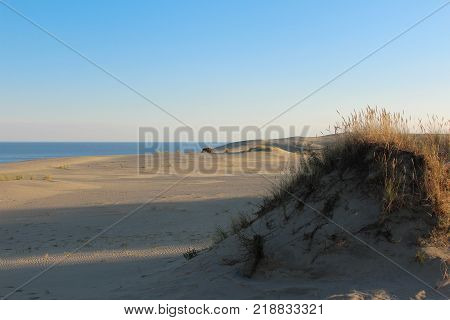 Landscape on the beautiful Baltic Sea coast sand dunes
