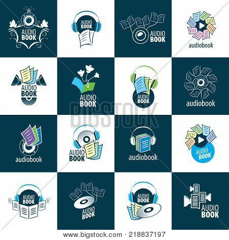 Abstract pattern audiobooks logo. Illustration vector icon