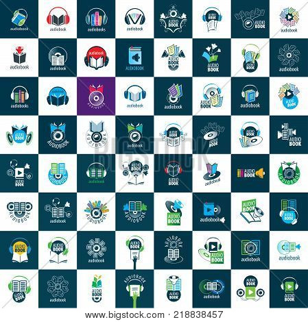 Abstract pattern audiobooks logo. Illustration vector icon