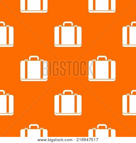Suitcase pattern repeat seamless in orange color for any design. Vector geometric illustration