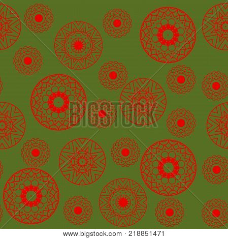 Vector color pattern seamless. Geometric background in red and green