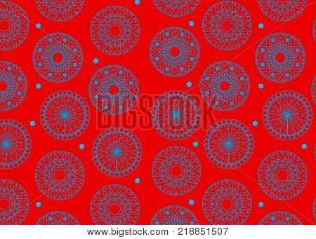 Vector color pattern seamless. Geometric background in red and blue