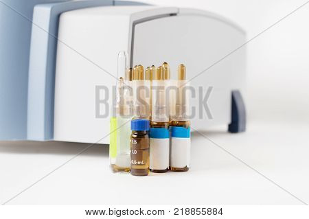 Image Of Medical Vials On A White Background.