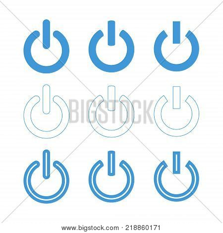 shut down icons set on white background Vector illustration