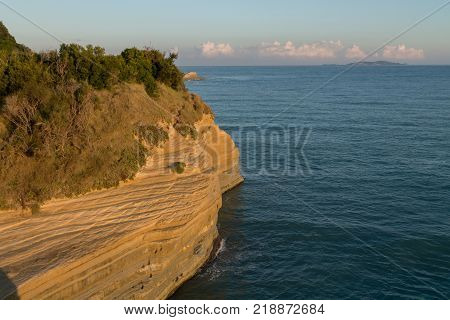 Rocks on the beach on Corfu in Greece