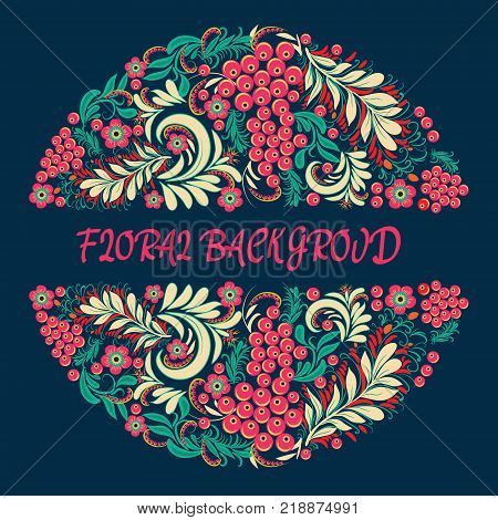 Vector Floral background in ethnic style decorative traditional ornaments