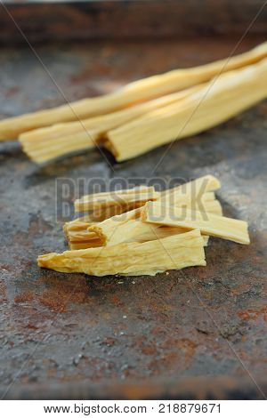 Asian food: yuba or fuju sticks - vegetarian stuff