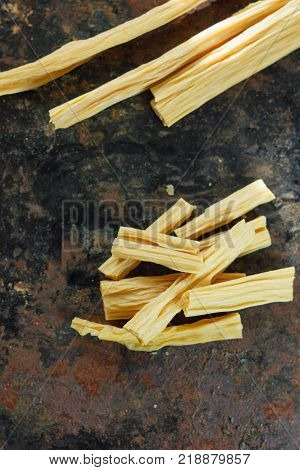 Asian food: yuba or fuju sticks - vegetarian stuff