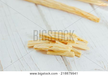 Asian food: yuba or fuju sticks - vegetarian stuff