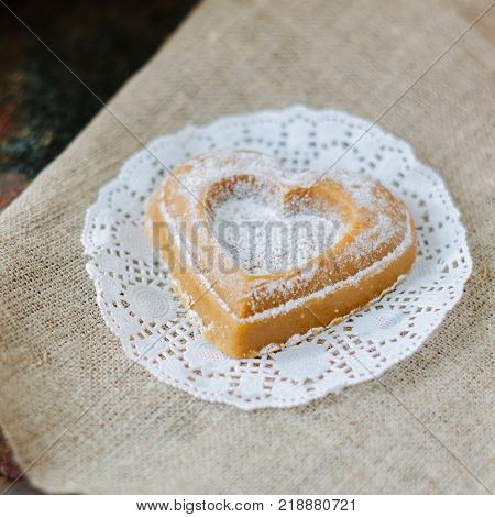 Sweet Vegetarian coockie in form of heart