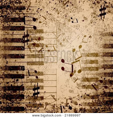 hudebniny na staré papírové pozadí listu