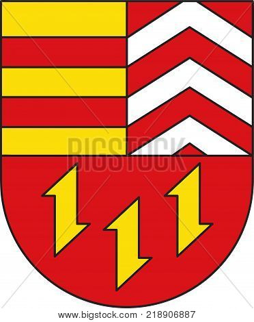 Coat of arms of Vechta is a district in Lower Saxony Germany. Vector illustration