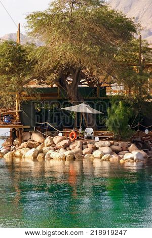 The sea guardian worcking place on the red sea beach on South