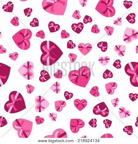 Vector seamless pattern hearts for valentine day and holiday background