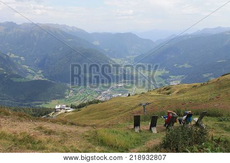 view of alpine mountains in northern Italy