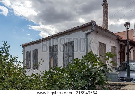 XANTHI, GREECE - SEPTEMBER 23, 2017: Street and old houses in old town of Xanthi, East Macedonia and Thrace, Greece