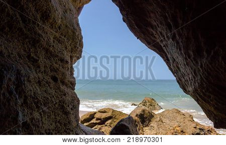 Sangano beach rock view of the sea