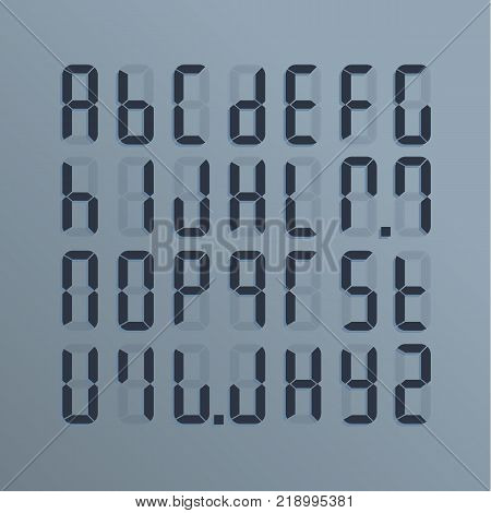 A realistic electronic alphabet from A to Z. Dial on the screen