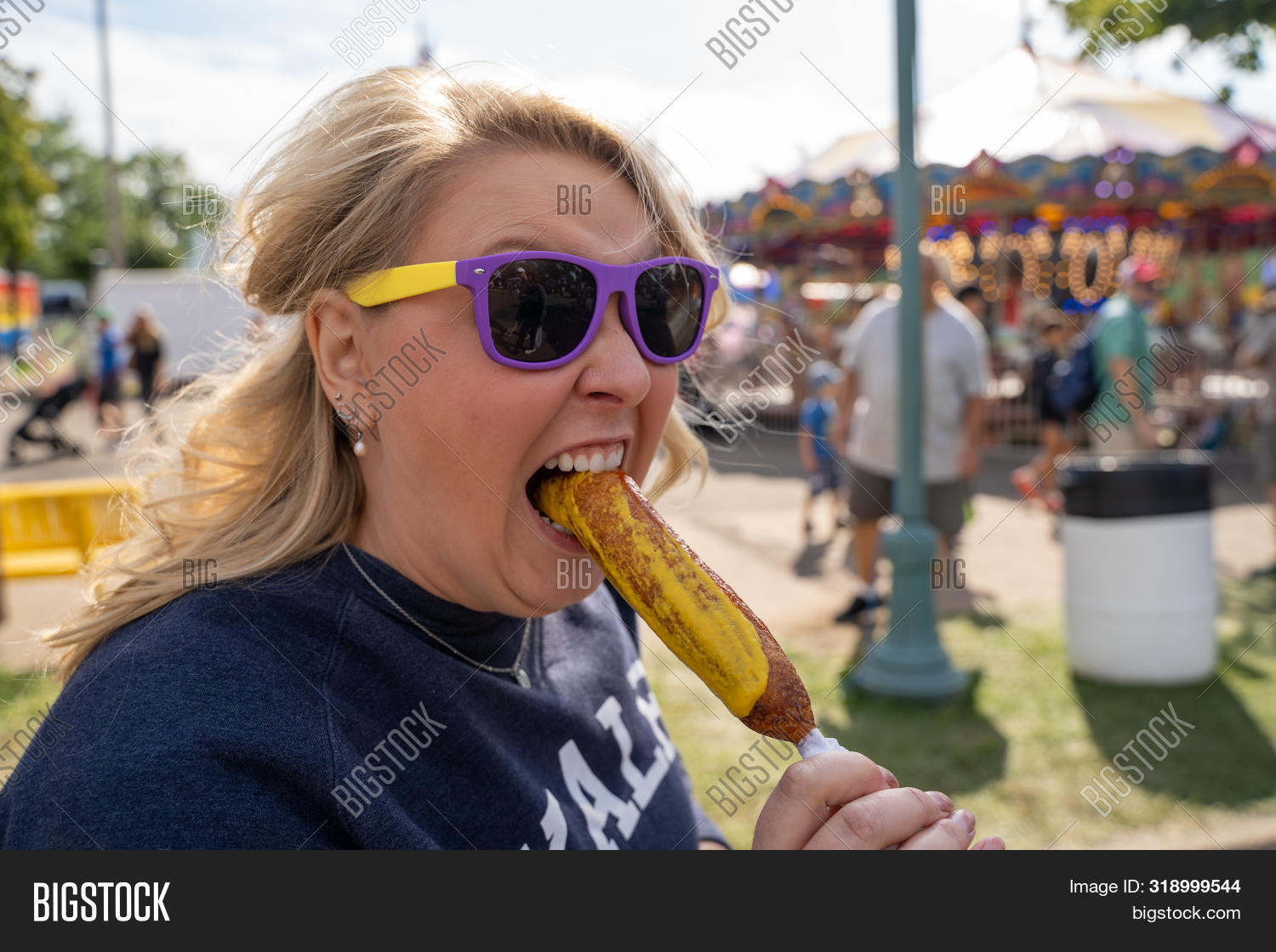 Blonde Woman Eats Image & Photo (Free Trial) Bigstock