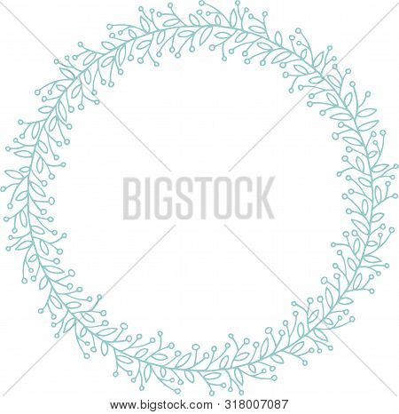 Wreath Of Leaves And Berries For Frame And Decor