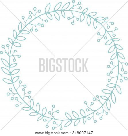 Wreath Of Leaves And Berries For Frame And Decor