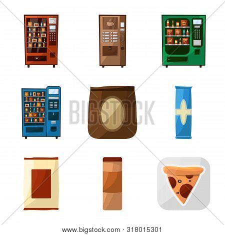Vector Design Of Vending And Service Symbol. Collection Of Vending And Snack Stock Vector Illustrati