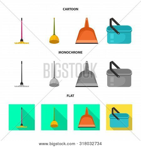 Isolated Object Of Cleanup And Household Symbol. Collection Of Cleanup And Washing Vector Icon For S