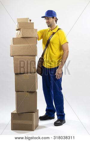 Brazilian Mailman On A White Background